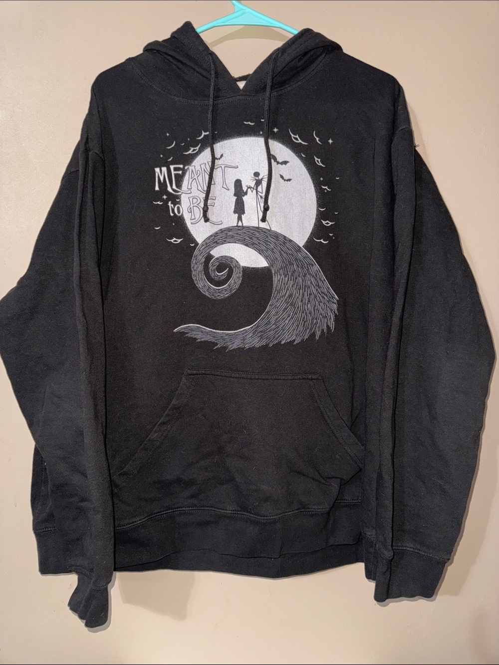 Delta Black Hoodie with White 'Meant to Be' Graphic